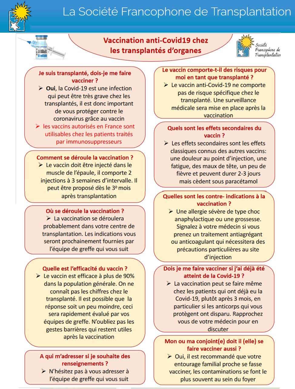 Recommandations de la SFT