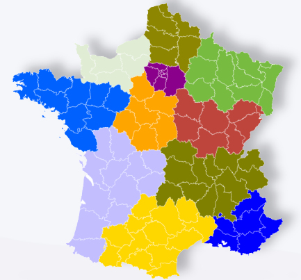 Carte interactive de recherche par département des associations adhèrentes à la FGCP.